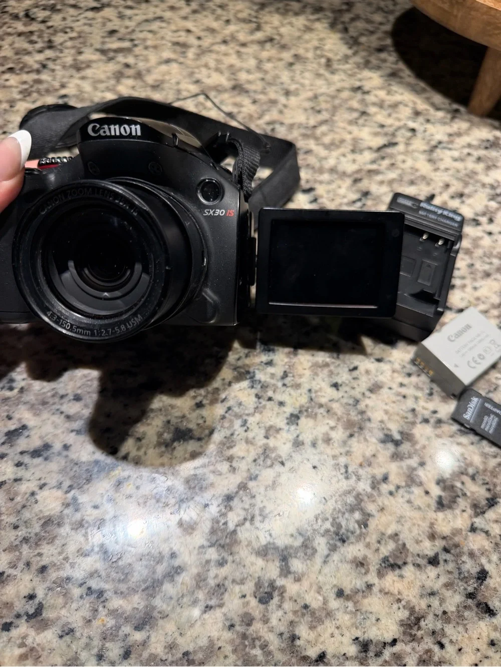 Canon Black PowerShot SX30 IS Digital Camera with Charger and Accessories